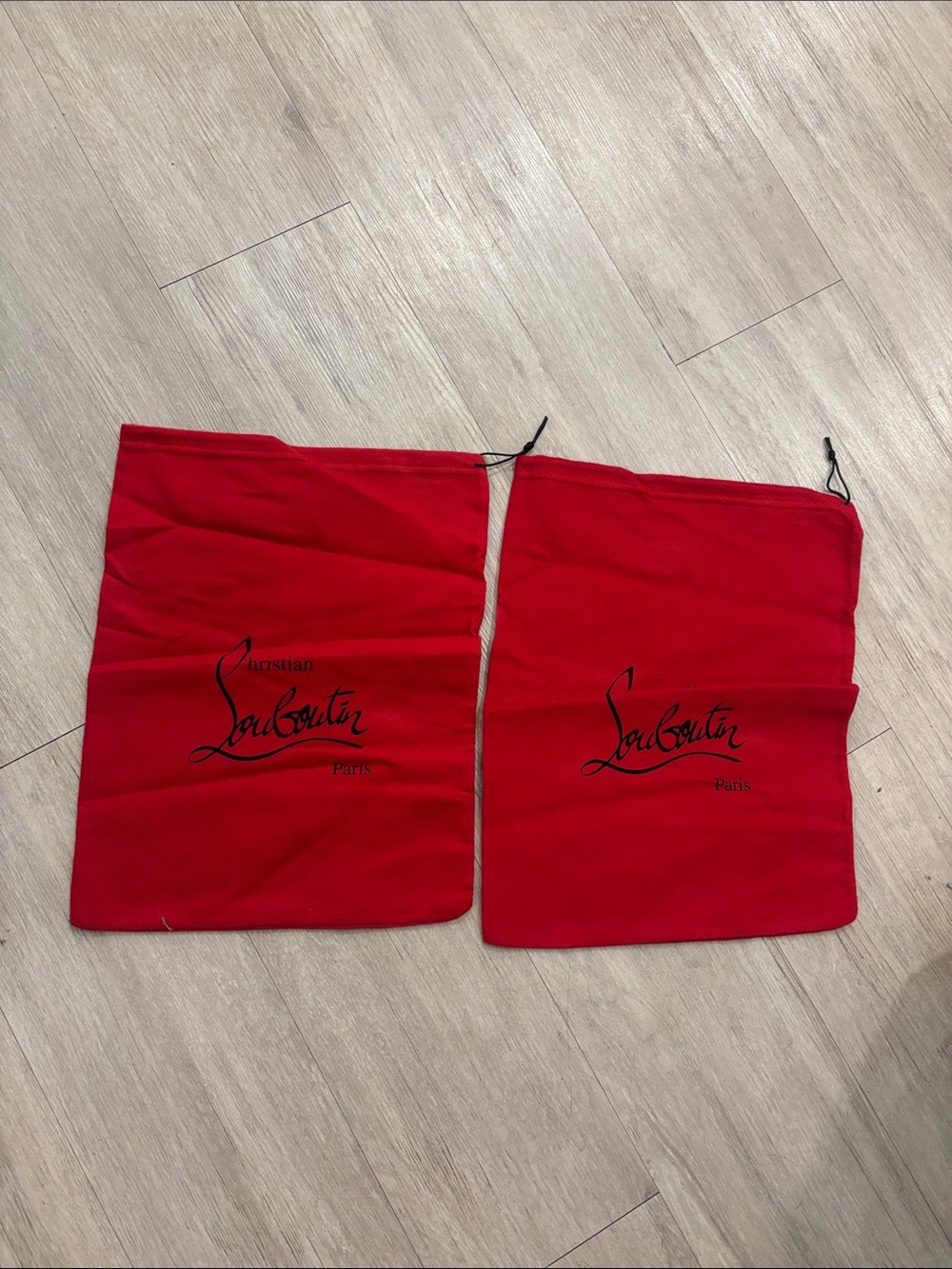 Christian Louboutin Red Branded Drawstring Dust Bags (Pair)